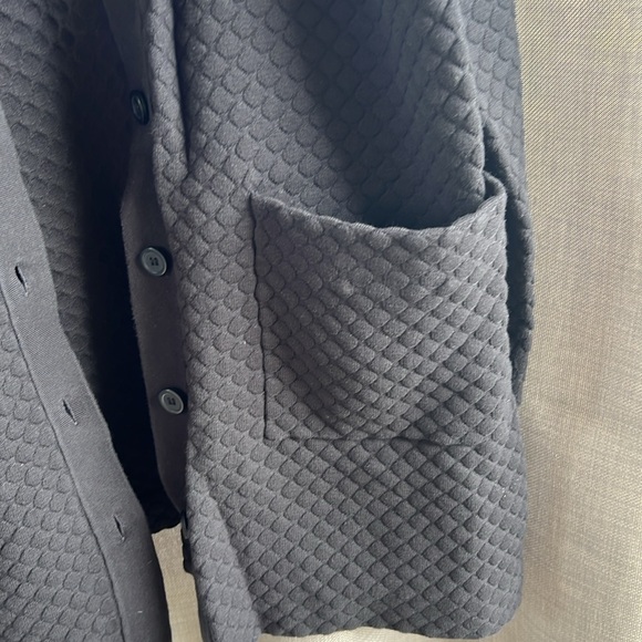 COS black quilted long button front heavy cardigan jacket Medium - Picture 7 of 10